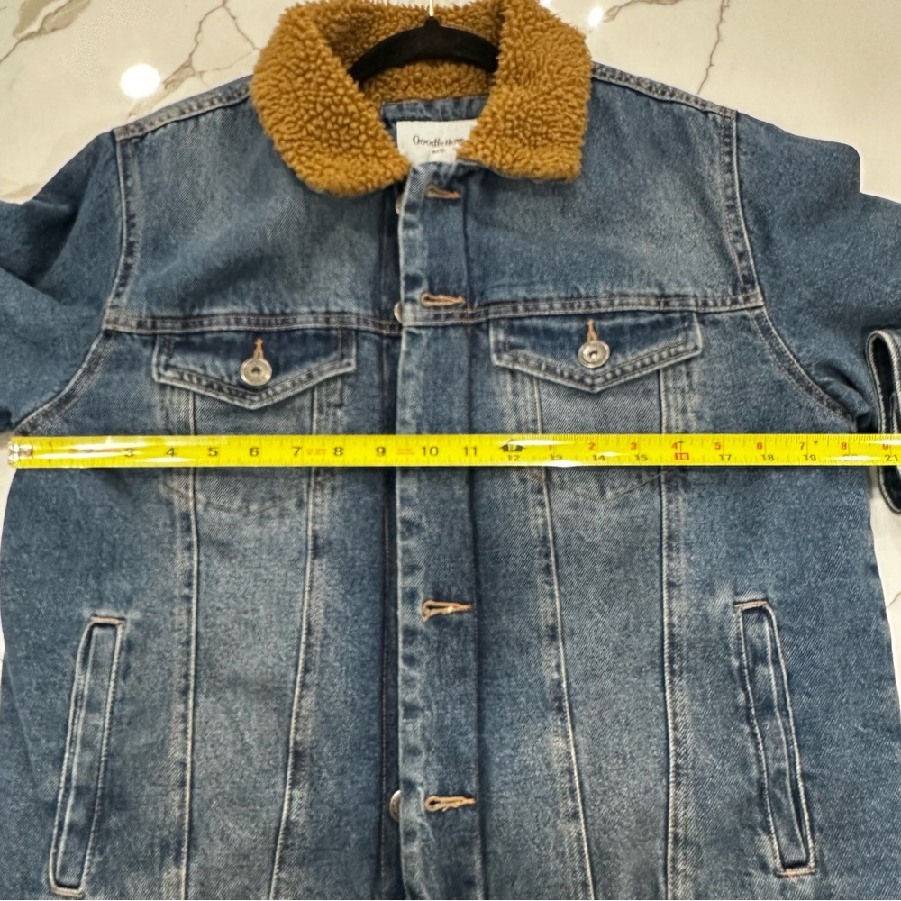 Goodfellow & Co Men’s Sherpa Lined Denim Trucker Jacket Blue Small - Picture 6 of 10
